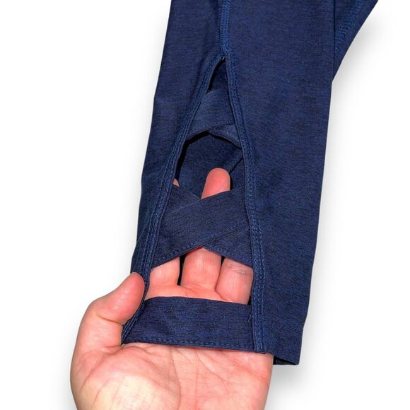 Apana Womens Leggings Athletic Workout Yoga Stretch Cutout Leg Pull On Blue 2X - Picture 5 of 10
